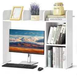 VEVOR Schreibtisch Bücherregal 2-stufiger Organizer - Schreibtisch- & Büroregale: Großzügiges Design für einen 27-Zoll-Monitor, schafft Ordnung und steigert die Produktivität in jedem Arbeitsumfeld.