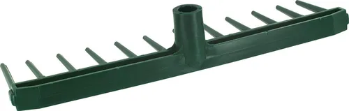 Kunststoff Rechen 12 Zinken 43cm breit grün ohne Stiel