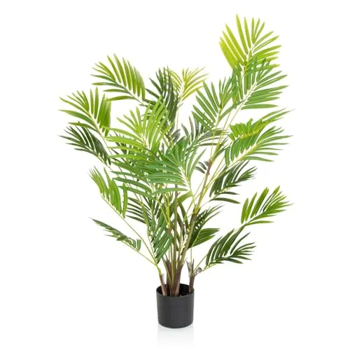 ARECA I Kunstpflanze - Goldfruchtpalme, 120 cm - Kunstpflanze für jeden Raum, pflegeleicht und immer grün – ideal für Zuhause oder im Büro!