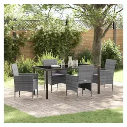 furnicato Garten-Essgruppe Modernes Gartendining-Set 160x80 cm Grau