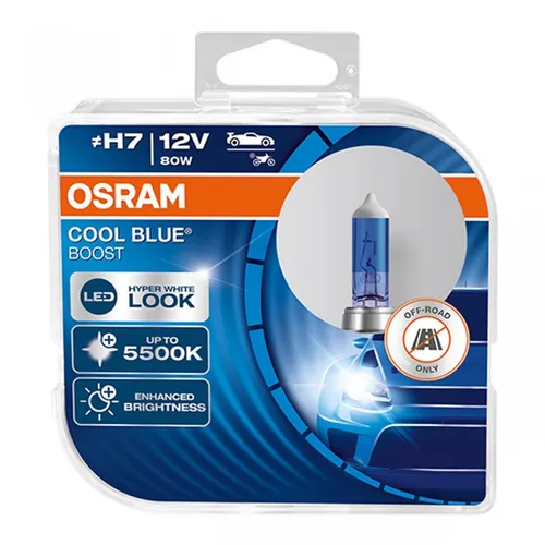 Osram H7 12V 80W PX26d Cool Blue Boost Halogenlampen 2er Set