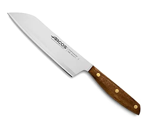 Arcos 166600 Serie Nórdika Santoku-Messer 190 mm - Küchenmesser mit 19 cm Klingenlänge aus hochwertigem Edelstahl und ergonomischem Holzgriff für optimale Handhabung und präzise Schnitte.