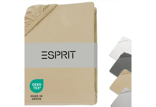 Esprit Spannbettlaken PREMIUM Spannbettlaken, Mischgewebe, Gummizug: rundum, (1 Stück), 100 x 200 cm in Beige