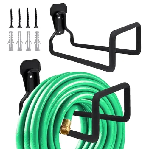 Griwuut 2 Stück Schlauchhalter, Robuster Wasserschlauchhaken für den Außenbereich, Gartenschlauch Aufhänger Für Wasserschlauch,Verlängerungskabel,Vakuumschlauch
