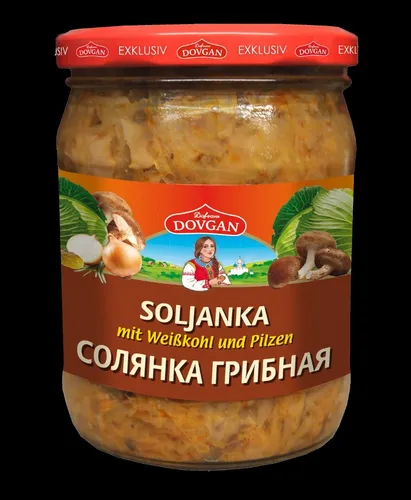 DOVGAN Soljanka mit Weißkohl und Pilzen 480 g