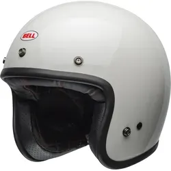 Bell Custom 500 Solid 06 Jethelm, weiss, Größe M - Motorradhelm mit 5 Schalengrößen für individuelle Passform und gepolstertem Kinnriemen für hohen Tragekomfort.