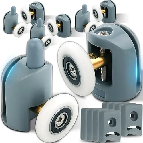 Retoo Duschtürrollen 8 Stück, Ersatzrollen für Duschkabinen