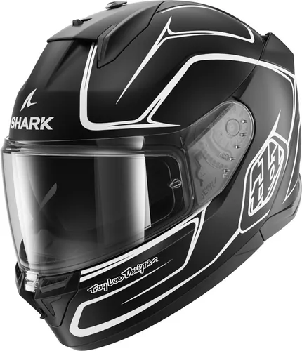 Shark D-Skwal 3 Drone Helm, schwarz-weiss, Größe L für Männer - Motorradhelm mit kratzfestem Visier und integriertem Sonnenvisier, ideal für Brillenträger und optimalen Schutz auf der Straße.