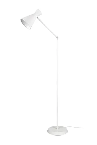 lightling Stehlampe Eduard, Bodenlampe, mit Fußschalter, IP20 Indoor, exkl. 1 x E27 max. 10W, Höhe 150 cm, Breite 25 cm, Metall, weiß matt