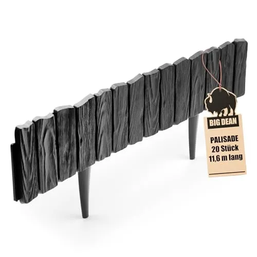 Leicht zu verarbeitende Rasenkante Kunststoff Beeteinfassung ANTHRAZIT 11,60 m lang 13 cm hoch - Gestalten Sie Ihren Garten mit dieser langlebigen Beeteinfassung aus robustem Kunststoff. Die flexible Kante schafft klare Linien und erleichtert das Mähen, während das Stecksystem eine einfache Montage gewährleistet. Ideal für runde Formen.