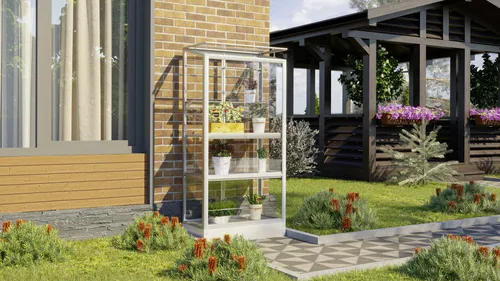 Vitavia Zusatzregal für Balkongewächshaus, Grau - Zubehör für Gewächshäuser, schafft zusätzliche Ebenen für Pflanzen ohne Bohren – ideal für Hobbygärtner, um den Platz auf Balkon oder Terrasse optimal zu nutzen.