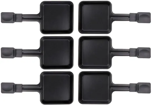 Piebert Raclettepfännchen 6x 10x10cm - Antihaftbeschichtung - 6x Raclette Pfännchen mit hochwertiger Antihaftbeschichtung, ideal für verschiedene Raclette-Geräte. Perfekte Größe für köstliche Raclette-Abende!
