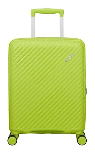 American Tourister Diablast Spinner 55/20 TSA Trolley Hyper Lime - Hochwertiger Hartschalen-Trolley mit geringem Gewicht von nur 2320 g. Ideal für Handgepäck, ausgestattet mit 4 wendigen Doppelrollen und TSA-Zahlenschloss für sichere Reisen. Perfekte Organisation durch geräumige Fächer und Trennwand.