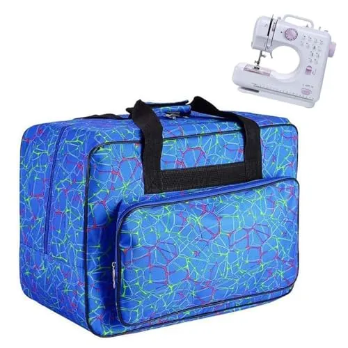 Nähmaschinentasche, JanTeelGO Nähmaschine Tasche, Transport- und Aufbewahrungstasche ist kompatibel mit den meisten Standard-Sängern, Brother,Janome-45 x 23 x 31 cm (Blau, Groß)