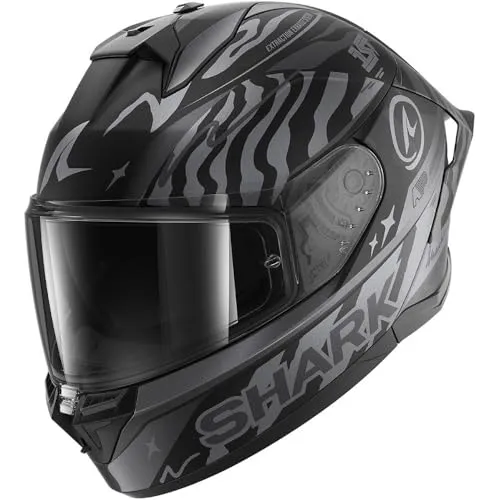 Shark Skwal Cup Speed-Fancy Motorradhelm Schwarz/Anthrazit/Silber M (57) - Integralhelm mit optimaler Belüftung und kratzfestem Visier. Ideal für Onroad-Aktivitäten, bietet Komfort und Sicherheit für jeden Fahrer.