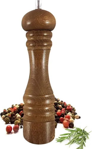 Pfeffermühle 32cm aus Buchenholz mit Edelstahlmahlwerk - Hochwertige Pfeffermühle aus Buchenholz mit elegantem Pianolack in Braun. Ideal für die tägliche Verwendung, sorgt sie für frischen Geschmack und ist in verschiedenen Farben erhältlich.