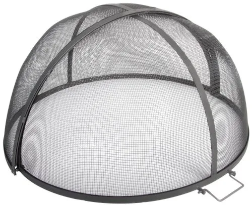 Esschert Design Feuerstellengitter - Funkenschutz, halbkugel, faltbar, ca. 60 cm x 60 cm x 33 cm, ideal für Feuerschalen mit toller Optik und einfacher Handhabung