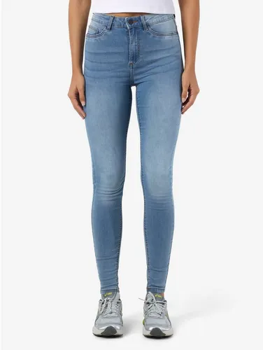 Noisy May Skinny-fit-Jeans Callie - High Waist, Blau 26 - Jeans mit hohem Bund und Skinny-Fit, aus 75% biologischer Baumwolle, ideal für einen lässigen Look und hohen Tragekomfort.