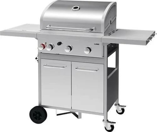 Gasgrill 12,8kW mit 3+1 Brenner aus Edelstahl von LUND