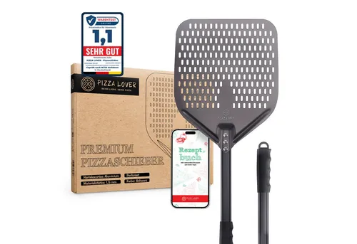 Pizza Lover Pizzaschieber 30x70 cm - Pizzaschieber aus hochwertigem Aluminium, ergonomisch geformter Griff für optimalen Komfort, ideal zum einfachen Bewegen von Pizzen in den Ofen.