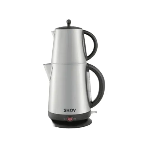 SHOV Wasser-Teekocher Edelstahl 1,7L - Wasserkocher und Teekocher in einem, mit Dual-Heizelement für schnelle Erwärmung und ideal für Teeliebhaber.