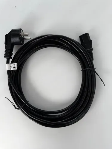InLine® Netzkabel, Schutzkontakt gewinkelt auf Kaltgerätestecker C13, 5m