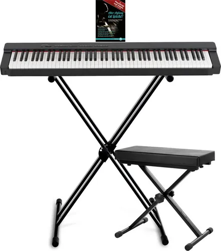 Classic Cantabile SP-316 Stage Piano Set Schwarz - Hochwertiges Stage Piano mit 88 gewichteten Tasten für authentisches Spielgefühl, inklusive Lautsprechern und praktischen Zubehörteilen für sofortigen Einsatz.