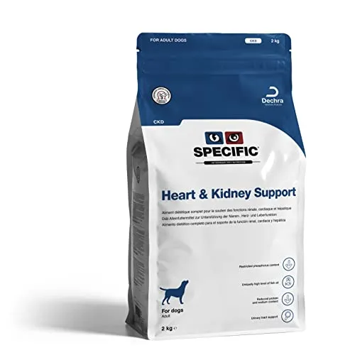 SPECIFIC® Heart & Kidney Support (CKD) 2kg - Trockenfutter für Hunde - Hundefutter für Hunde mit Herz- und Nierenproblemen, reich an Omega-3-Fettsäuren aus Fischöl und Krillöl, unterstützt den Blutdruck und entlastet die Nieren.
