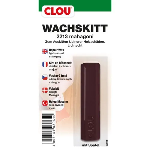 Clou Wachskitt-Stange Mahagoni zum Reparieren und Auskitten von Holzschäden
