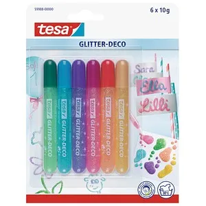 tesa 6 Glitter Deco Candy Colors Klebestifte 6x 10,0 g