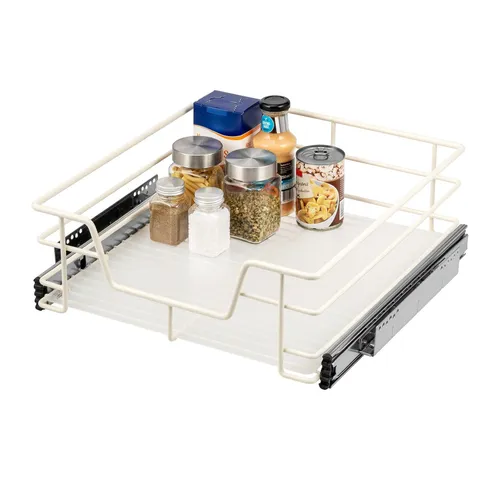 bremermann Teleskopschublade 45 cm mit Einlegeboden - Sonstiges Küchenzubehör – Ideal zum Nachrüsten in Küchenschränken, mit leichtgängigem Teleskop-Vollauszug und herausnehmbarem Einlegeboden für optimalen Zugriff und Ordnung.
