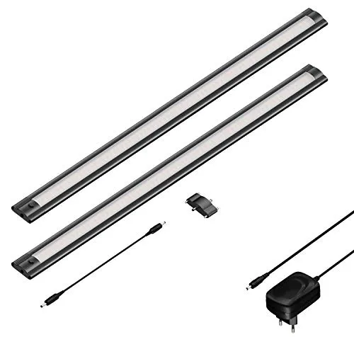 ledscom.de LED Unterbau-Leuchte SIRIS schwarz matt, 2er Set von LEDs Com