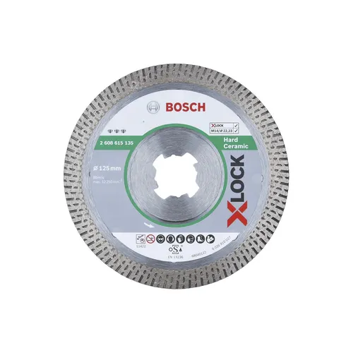 Diamanttrennscheibe X-LOCK Best for Hard Ceramic 125mm - Zubehör für Elektrowerkzeug, ideal für präzise Schnitte in hartem Porzellan und Feinsteinzeug mit schnellem Wechsel durch das X-LOCK System.