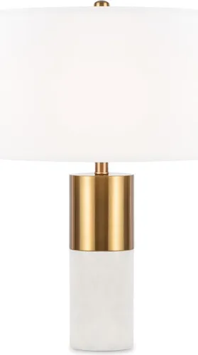 Moderne Nachttischlampe in Messing und Weiß - Klassische Tischleuchten mit elegantem Design und blendarmer Beleuchtung. Ideal für Schlafzimmer und Wohnzimmer, inklusive praktischem Kabelschalter für einfache Bedienung.