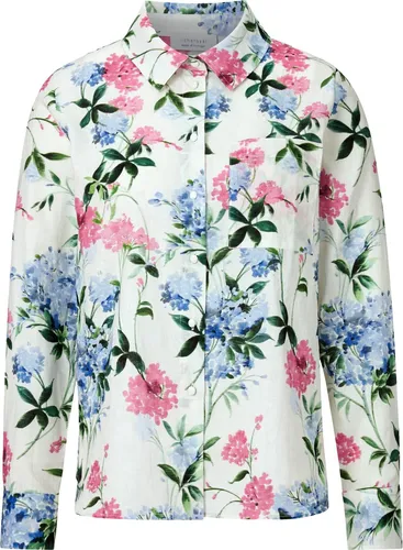 RICHROYAL Hemdbluse D-Bluse in Weiß (Größe M) - Elegante Hemdbluse aus 55% Leinen und 45% Baumwolle, ideal für den Alltag. Pflegeleicht bei 30 Grad Maschinenwäsche, mit klassischem Kentkragen und langem Arm.