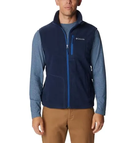 Columbia Fast TrekTM Fleece Vest blau S - Herren-Weste aus 100% Polyester, ideal für Trekking und Wandern, mit hoch geschlossenem Ausschnitt und praktischen Taschen für zusätzlichen Komfort.