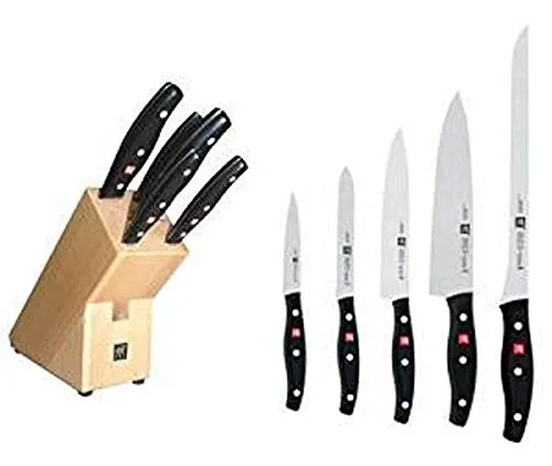 Zwilling Twin Pollux Messerblock mit 5 Messern mit eisgehärteter Friodur-Klinge aus rostfreiem Edelstahl