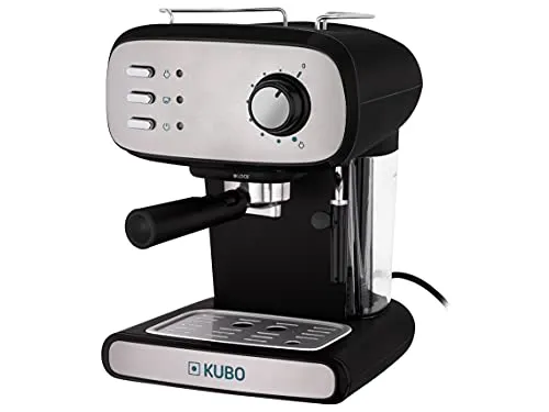 kubo Espresso-Kaffeemaschine 15 bar - Kaffeemaschine mit 15 bar Druck und 850 W Leistung, ideal für Cappuccino und Milchgetränke. Der 1,2 l Wassertank und die einfache Reinigung machen sie perfekt für Kaffeeliebhaber.