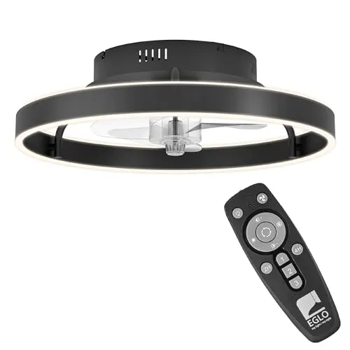 EGLO Marinella Deckenventilator mit Beleuchtung - Moderne Ventilator-Deckenleuchte mit dimmbarer LED, Fernbedienung und Timer für individuellen Komfort. Ideal für Schlafzimmer und Wohnzimmer.