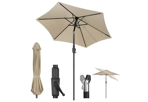 Sekey 220 cm Sonnenschirm mit Kurbel und Auto Kippen in beige von Sekey