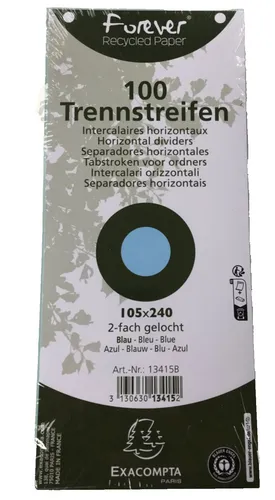 Forever Trennstreifen Exacompta 13415B Trennblatt 105x240 blau 100 Stück neu OVP