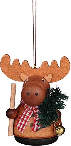 Christbaumschmuck Wackelmännchen Elch Natur - 7,5 cm