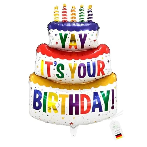 LITTLE BIRTHDAY XXL Happy Birthday Folienballon, 95 cm