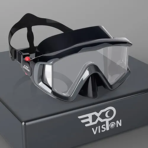 Schnorchel Taucherbrille HD Pano 3 Fensteransicht Erwachsene Schnorchelmaske, Anti Nebel Tauchmaske, gehärtetes Glas Schwimmmaske Jugend Silikon Tauchermaske Frauen Schwimmbrille mit Nasenabdeckung
