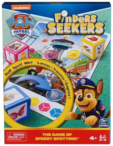 Paw Patrol Finders Seekers Spiel für 2-4 Spieler - Erlebe das schnelle Suchspiel mit Paw Patrol! Hilf den Welpen, versteckte Bilder zu finden. Ideal für 2-4 Spieler ab 4 Jahren, bietet spannende Herausforderungen mit Bildkarten in 2 Schwierigkeitsstufen. Perfekt für den familienfreundlichen Spieleabend!