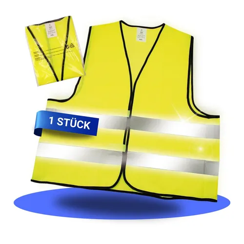 Warnweste STANDARD, neon-gelb - mit starken Reflektionsstreifen