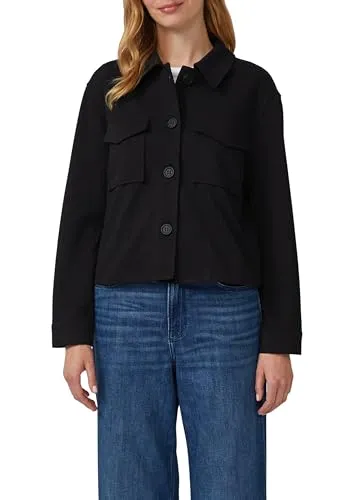 s.Oliver Relaxed Fit Jacke aus Struktur-Jersey in Schwarz, Größe 42