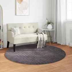 vidaXL Rundteppich SIROLO Anthrazit Ø 160 cm - Weicher, langlebiger Teppich aus Polyester mit rutschfester Rückseite für sicheren Halt. Ideal für Innenräume oder überdachte Terrassen. Pflegeleicht und maschinenwaschbar – perfekt für vielbeschäftigte Haushalte!