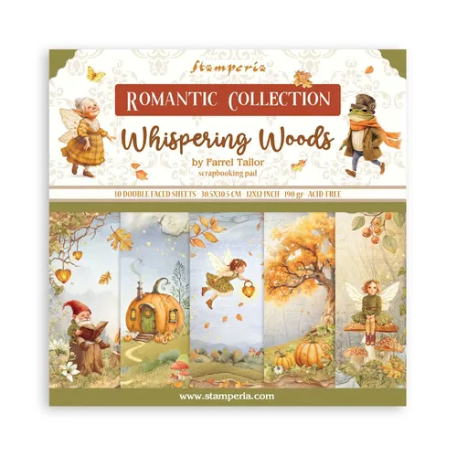 Stamperia Scrapbookblock Whispering Woods 30.5x30.5 cm 190 g/qm Bastelpapier