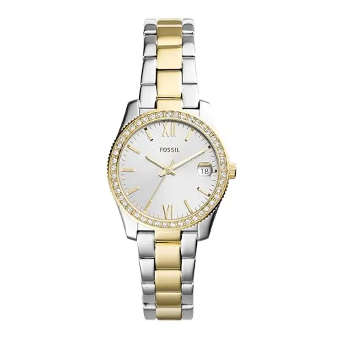 Fossil Damenuhr Scarlette Mini ES4319 - Elegante 32mm Armbanduhr für Damen, mit Bicolor Edelstahlgehäuse und wasserdicht bis 50m – perfekt für jeden Anlass!